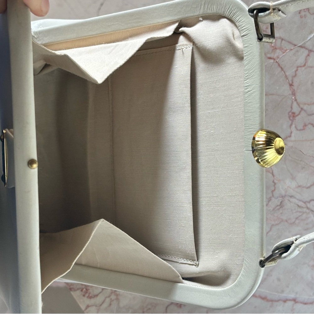 Vintage Leather Handbag With Gold Hardware - Picture 2 of 12